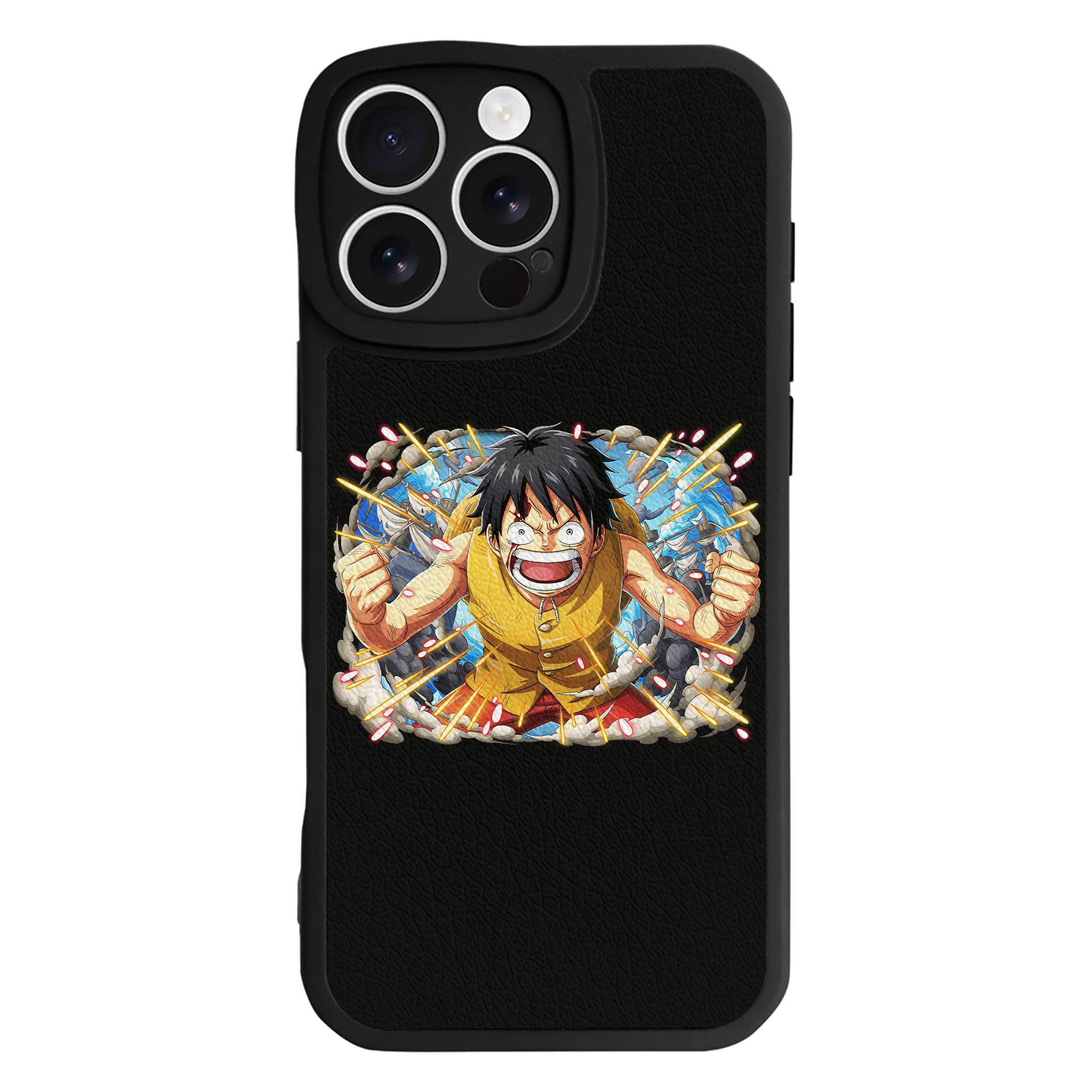 （画像用） ワンピース モンキー・D・ルフィ ONE PIECE Monkey D. Luffy 【iPhone 16シリーズ対応】シリコンスマホケース（レザー調） 材質：シリコン